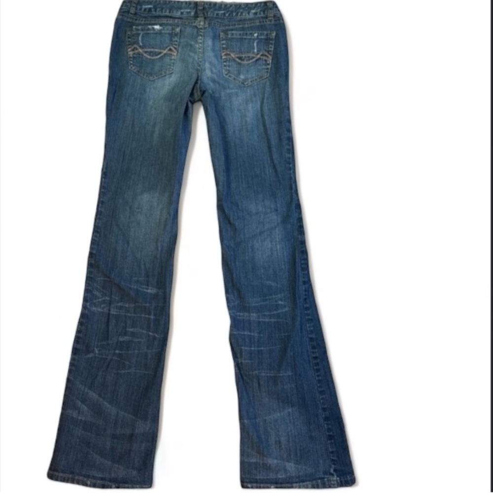 Mossimo Distressed Bootcut Denim Jeans | Pockets Zipper Button Ladies Size 7L